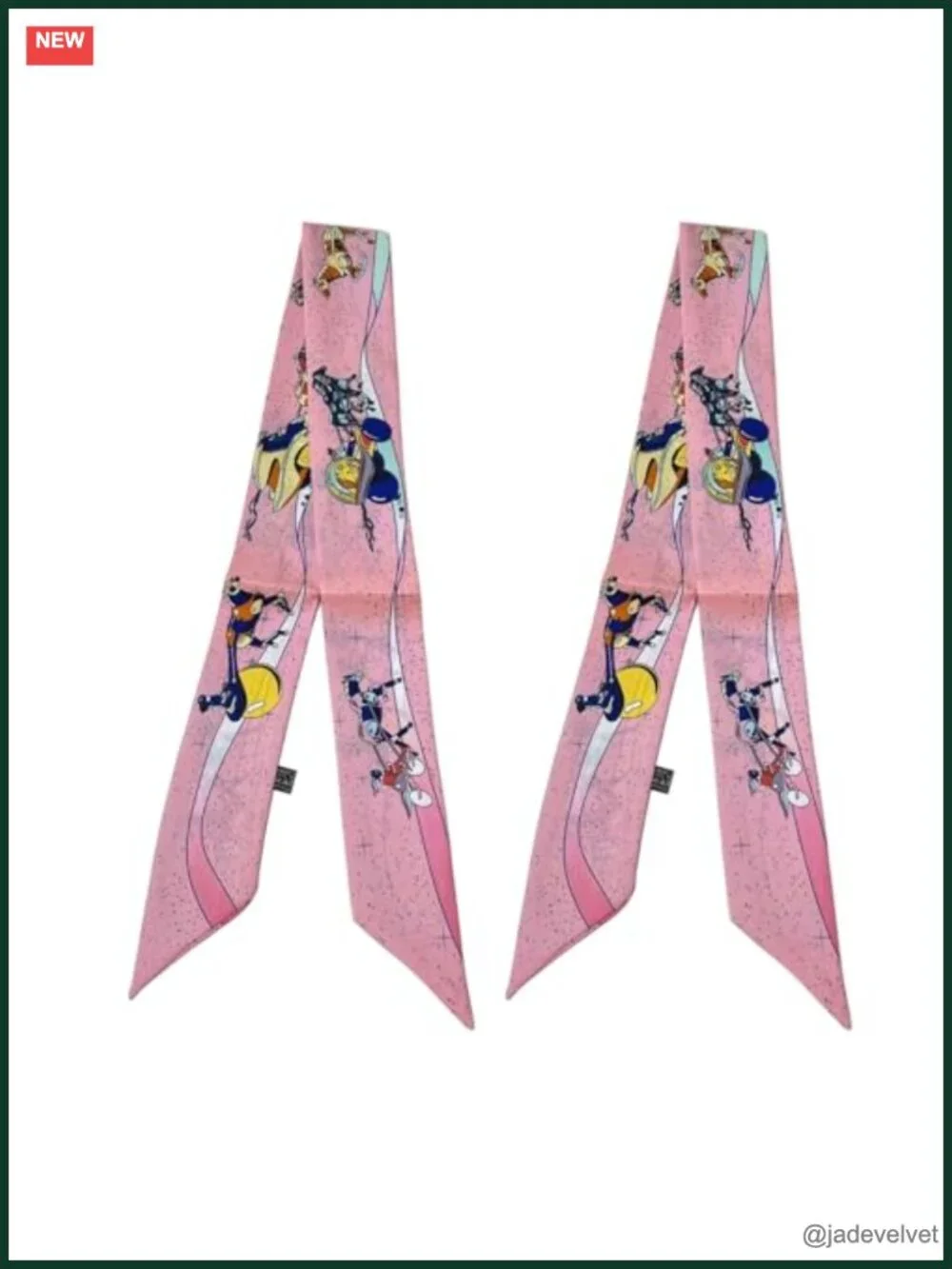 2pcs 100% Mulberry Silk Scarf, Skinny Ribbon for Hair, Bags & Wrist